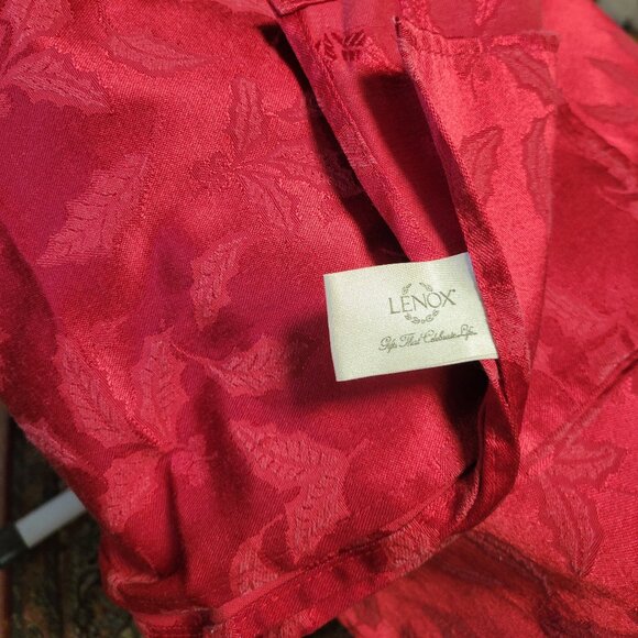 Red Lenox Embossed with Holly Leaves - Picture 1 of 3